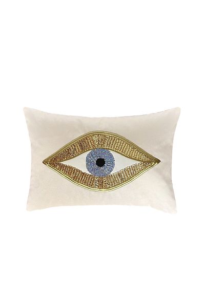ge living Decorative Eye Patterned Velvet Throw Pillow Cover (35 X 50)