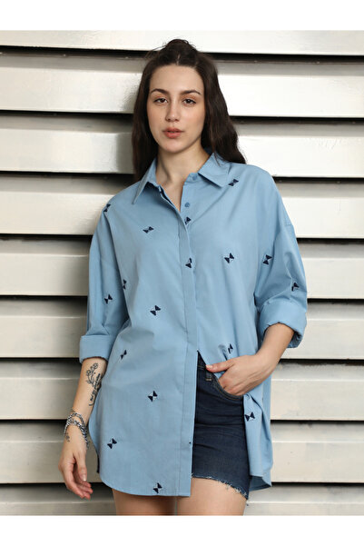 High Star By Styli Embroidered Oversized Casual Shirt
