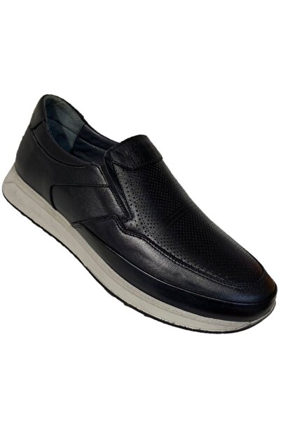 ÇBN SHOES حذاء كاجوال يومي بدون أربطة للرجال باللون الأسود من الجلد الطبيعي 205
