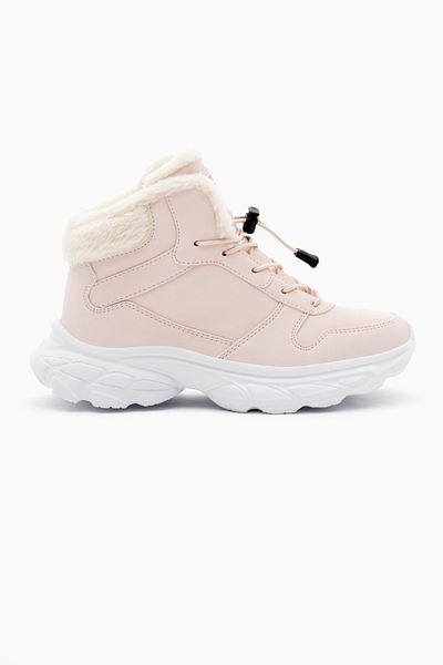 Tonny Black Unisex-Puder-Faylon-Schnürstiefel für Kinder aus Schafsfell mit Gummisohle