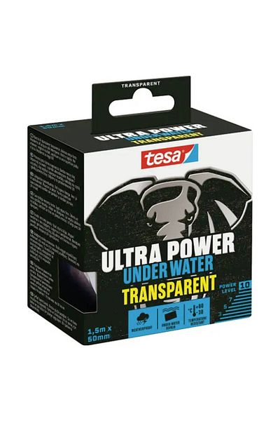 Tesa Αδιάβροχη ταινία Ultra Power - 1,5*50m Διαφανής, μπορεί να χρησιμοποιηθεί κάτω από το νερό