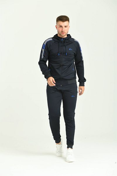 Cramp Spor Σετ ανδρικής φόρμας Dark Blue Diver με λεπτομέρεια κεντήματος στο μανίκι