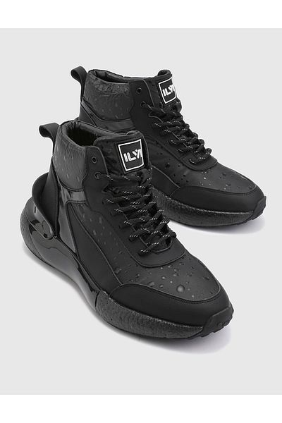 İLVİ Alegria Genuine Patent Leather Men's Black Boots