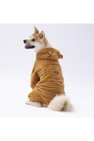 Pawstar Brown Koala Medium and Large Breed Plush Jumpsuit Dog Jumpsuit Dog Outfit Cat Outfit