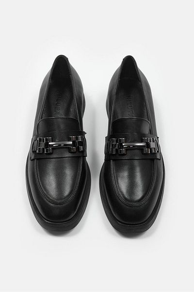 NILUFARR Minu Black Genuine Leather Women's Loafer