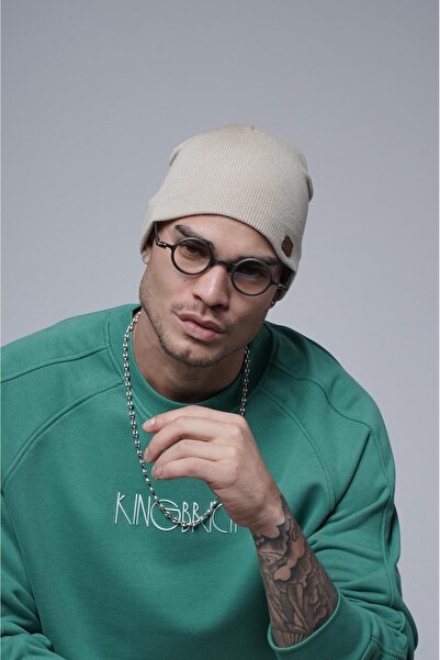 king brich Label Detailed Braided Thick Unisex Beret