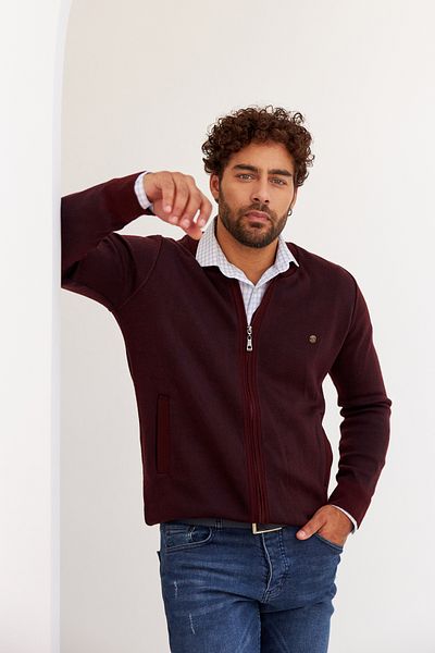 Çizgi Triko Çizgi Knitwear Ανδρικό Πλεκτό Μπουφάν Τσέπη με φερμουάρ Λεπτομερές σχέδιο Ατσάλινο πλεκτό με μανίκια και λάστιχο μέσης - 5015K