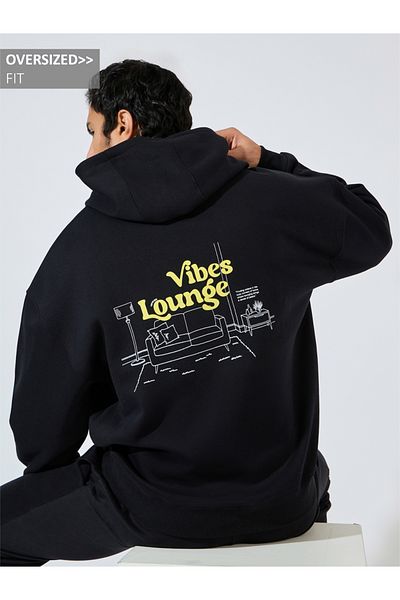 Styli Vibe Lounge Print Oversized Heavyweight Hoodie