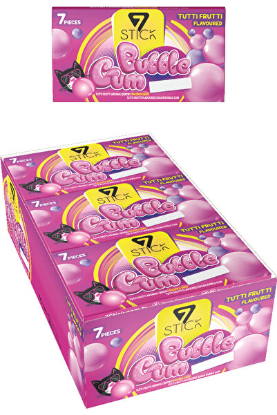 7 STICK Şekerli 7'li Tuttı Fruttı Aromalı Sakız 14,5gr (24 ADET)