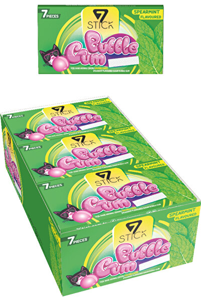 7 STICK Şekerli 7'li Yeşil Nane Aromalı Sakız 14,5gr (24 ADET)