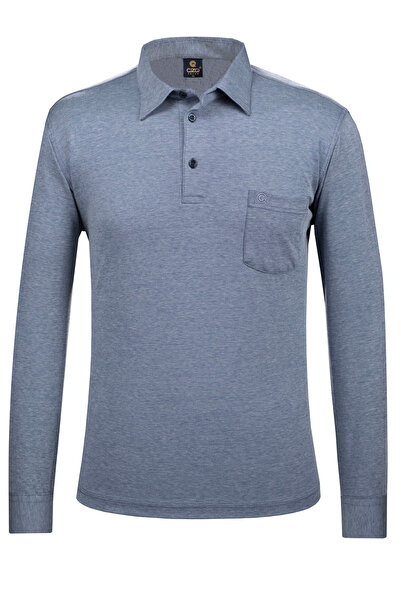 Çizgi Triko Чоловіча сорочка з коміром, манжетами на рукавах і кишенями