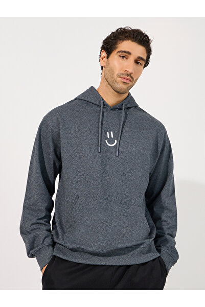 Styli Minimal Emoji Print Relaxed Fit Hoodie