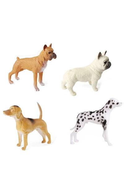 Toyaş 4 Parça Köpekler Figür Oyun Seti Fıransız Buldog Boxer Labrador Dalmaçyalı