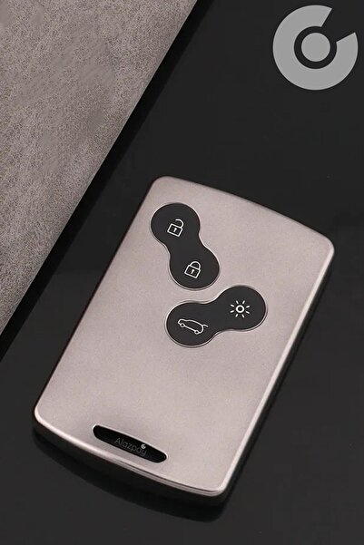 Alazpay غطاء حماية لمفتاح رينو كليو ميجان كابتور كوليوس فلونس لاجونا (فضي معدني)