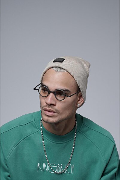 king brich Unisex χοντρό απλό μπερέ με λεπτομέρεια ετικέτας λογότυπου