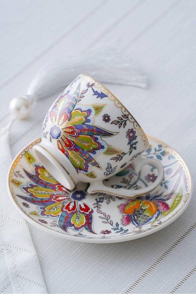 SUMRA HOME Kaira Acar Coffee Cup Set for 6 People - 90 ml