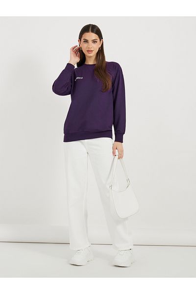 Styli Regular Fit Longline Slogan Sweatshirt