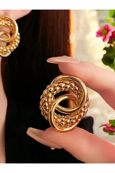 KANİNCHEN Geometric Earrings Oval Earrings Stylish Design Circle Earrings