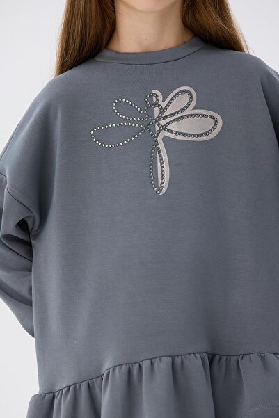 Tyess Bg Store Kız Çocuk Gri Elbise