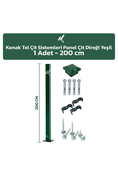 Konak Tel Çit Aksaray 1 Adet Bahçe Panel Çit Direği 200 cm Aksesuarlar Dahil