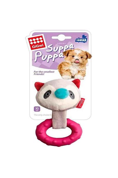 Gigwi Dog Teeth Scratching Toy Suppa Puppa Sound Raccoon 20 Cm