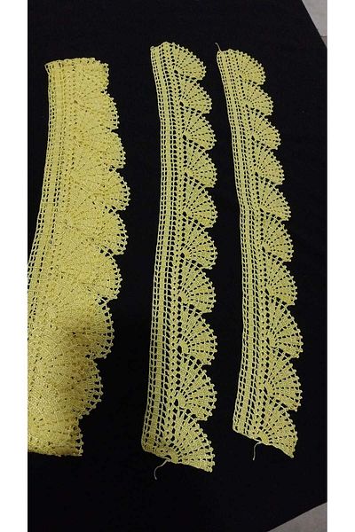 Papatyam Vintage Lace Set - 2 Pieces 50cm, 1 Piece 180cm Hand Knitted Crochet