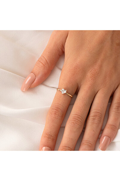 FasekGold 0,60 Ct Pırlanta(SİGNTY)kalp Tektaş Evlilik Teklifi Gümüş Yüzük-pırlanta Kalp Tektaş Gümüş Yüzük