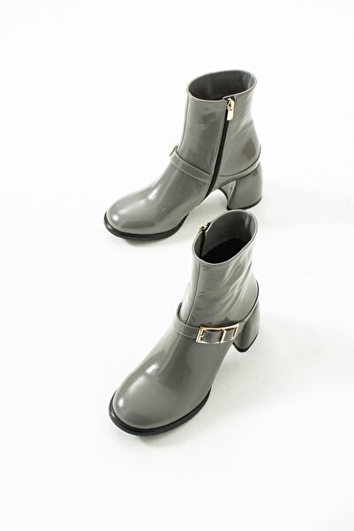 FOLLİNİ Kadın Hakiki Deri Bot Gri Rugan