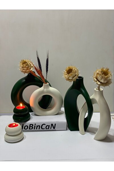 BLANJ sevgili vazo set dekoratif halka mumluklu set