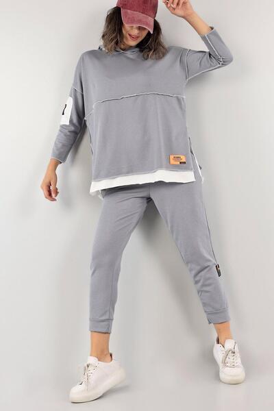 Mossta Uzun Kollu İki İplik Takım Gri