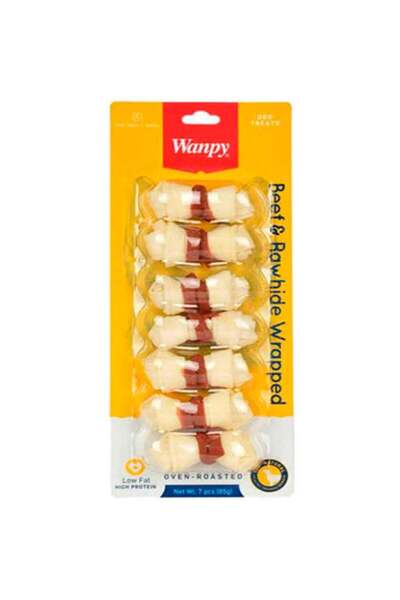 Wanpy Biftek Sargılı Çiğneme Çubukları Köpek Ödülü 85 gr 7 Li - Petshopundan