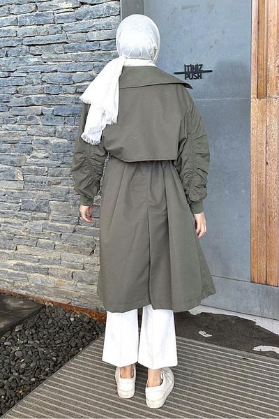 Oven Loop Trench Coat-Khaki