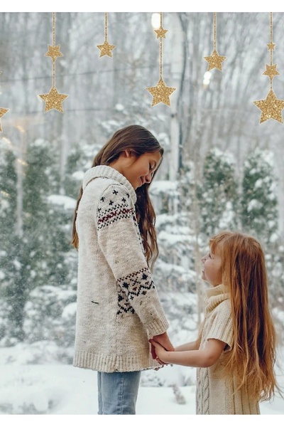 WALLHUMAN Yılbaşı-Gold Yıldızlar Çocuk Bebek Odası Sticker Seti