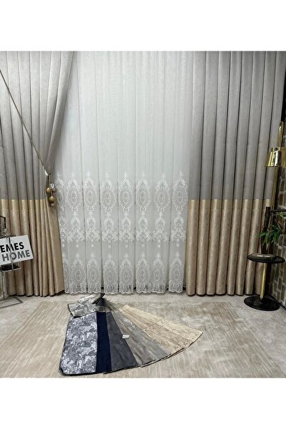 NİVEMESHOME Nivemeshome Irem 1/3 Close Pleated White Tulle Curtain Apm