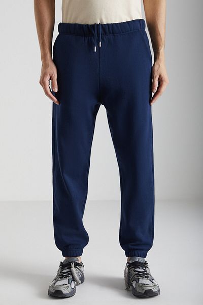 GRIMELANGE Burnham Men's Regular Fit Relaxed Cut Elastic Leg Navy Blue Sweatpants
