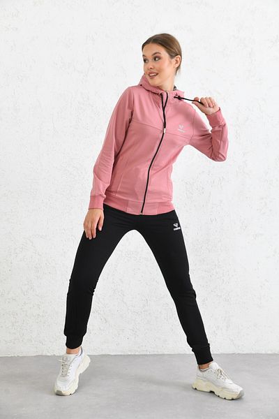 Cramp Spor Σετ φόρμας από χτενισμένο βαμβακερό ύφασμα με κουκούλα σε σκόνη
