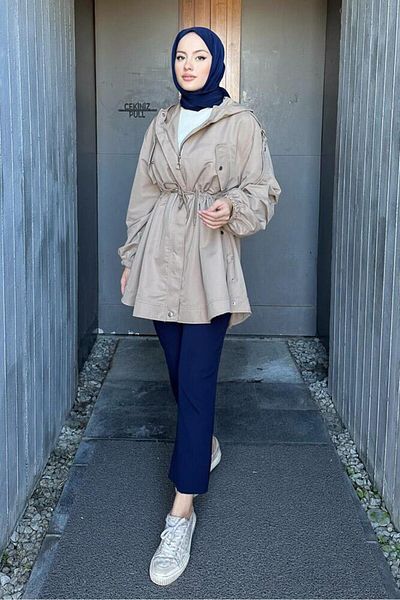 Oven Theresa Κοντός Trench Coat-Toprak