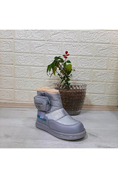 Twingo 9080 Gümüş Renk İçi Kürklü Fermuarlı 15cm Kız Çocuk Bot