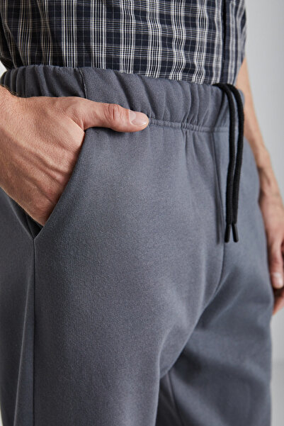 GRIMELANGE Burnham Men's Organic Fabric Fleece Inside Relaxed Fit Elastic Leg Jogger Gray Sweatpants