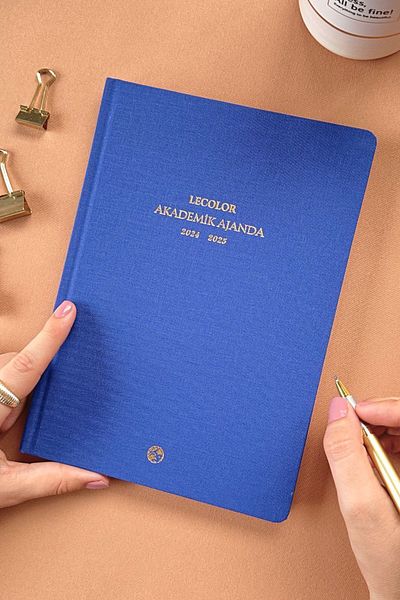 Le Color Linen Academic Agenda Limited Edition 17X24 Hardcover 24/25 Blue
