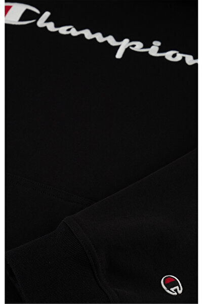 Champion Icons Hooded Sweatshirt Siyah Erkek Kapüşonlu Sweatshirt-220726-KK001