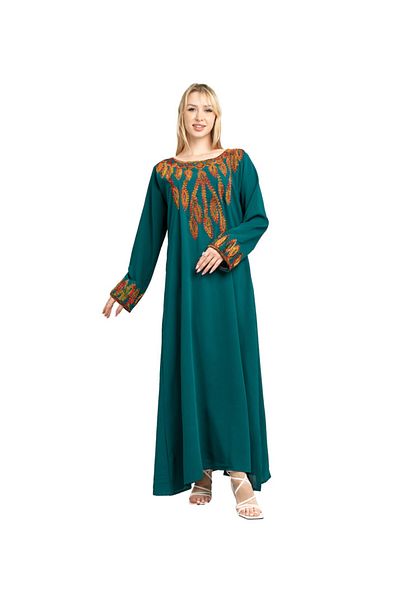 IKKXA Solid Embroidery Elegant Jalabiya XJ1002