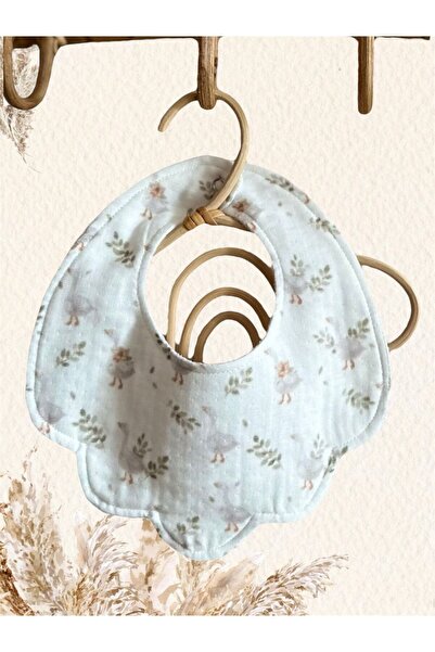 Elias Baby Bebek Mama Önlüğü Alezli Sıvı Geçirmez Organik Müslin %100 Pamuklu...