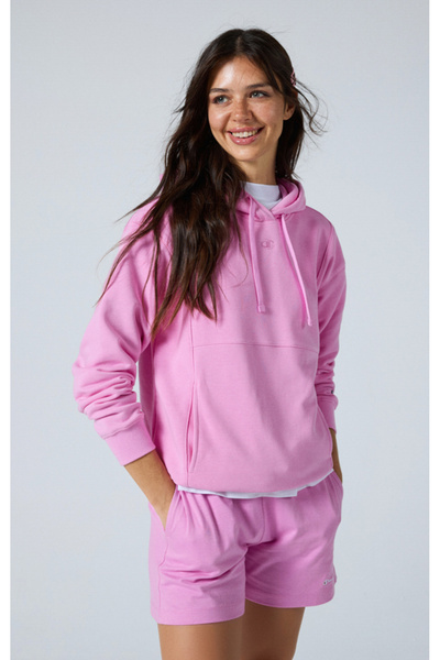 Champion Icons Hooded Sweatshirt Pembe Kadın Kapüşonlu Sweatshirt -117114-PS179