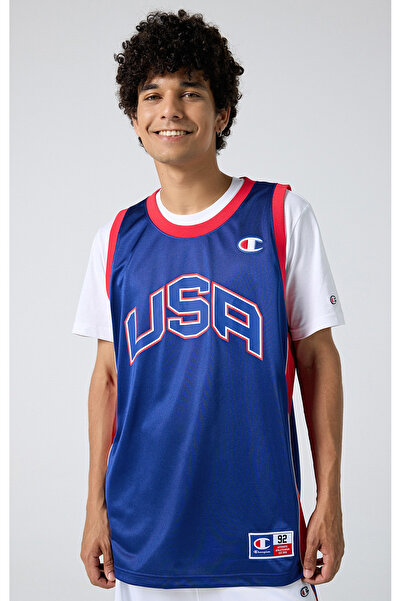 Champion Retro Sport Tank Top Mavi Erkek Forma-219745-BS003