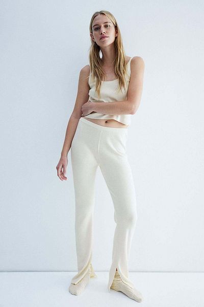 H&M Fine-knit flared trousers
