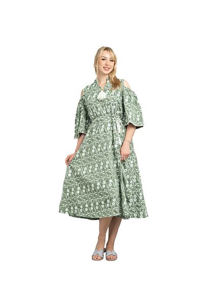 IKKXA Modern Embroidered Tie-up Jalabiya CJ1088