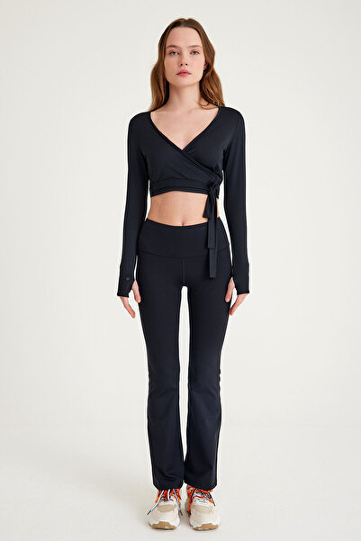 Pulsar Siyah İspanyol Paça Tayt / Yürüyüş Pantolonu - Yumuşak Dok