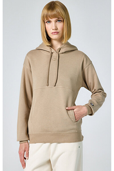 Champion Icons Hooded Sweatshirt Kahverengi Kadın Kapüşonlu Sweatshirt-117114-MS066
