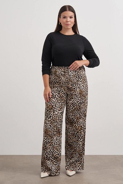 MYLİNE PANTALONI CU IMPRIMARE LEOPARD CU ELASTIC DIN TALIE